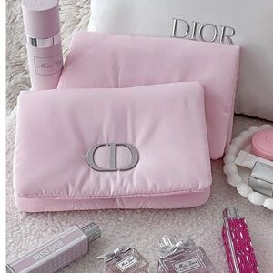 Dior Soft Pink Pouch with Silver Accent